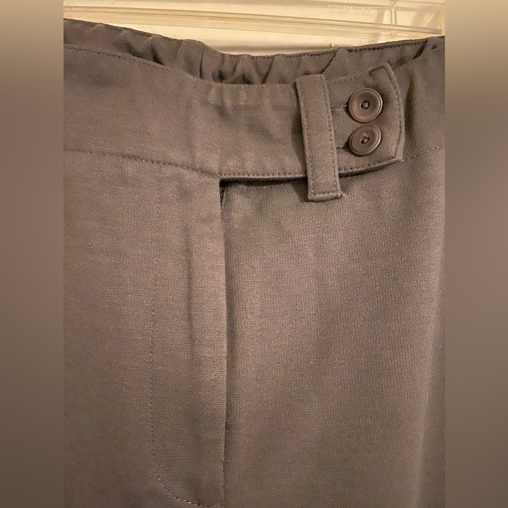 Warm, soft, gray pants, brand: Eileen Fisher.